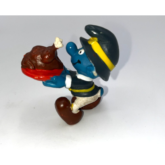 Vintage Pilgrim Thanksgiving Smurf Vintage Smurfs Cake Topper Gag Gift Cupcake - Picture 4 of 11